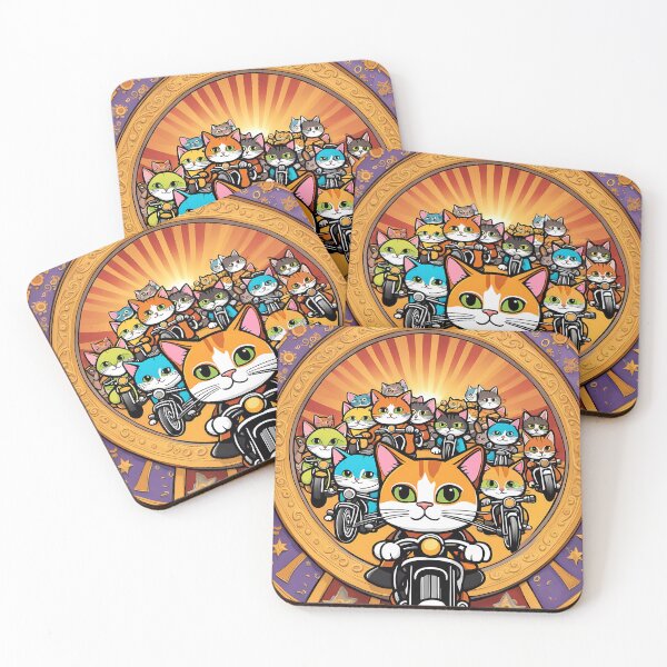 Item preview, Folk Art Kitten Bikers designed and sold by Colin Bentham.