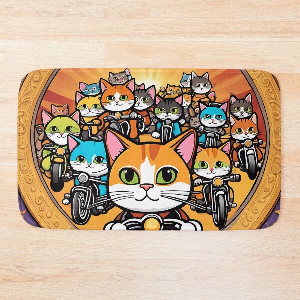 Item preview, Folk Art Kitten Bikers designed and sold by Colin Bentham.