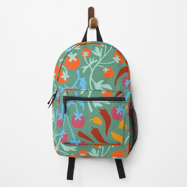Item preview, Red tomatoes and yellow chills on cool green background. designed and sold by Inkworthy.
