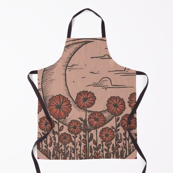 Item preview, Sixth of the Seven Nights. Moonlit Night, Meadow, Blooming Flowers against the Moon. Magical Print. designed and sold by Zenithara.