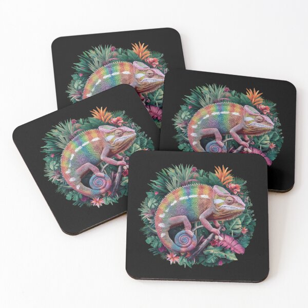 Item preview, Rainbow Chameleon in Tropical Paradise designed and sold by MyNiceDesigns.