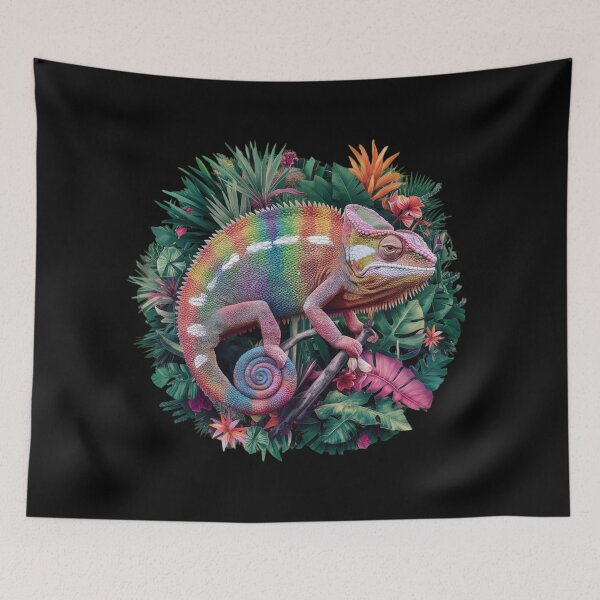 Item preview, Rainbow Chameleon in Tropical Paradise designed and sold by MyNiceDesigns.