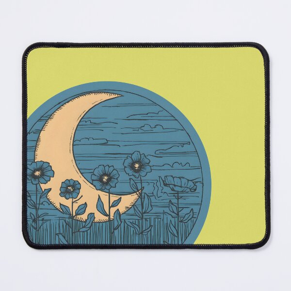 Item preview, Seventh of the Seven Nights. Moonlit Night, Meadow, Blooming Flowers against the Moon. Magical Print. designed and sold by Zenithara.