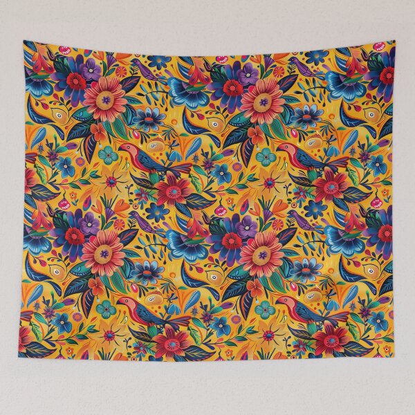 Item preview, Mexican Floral Pattern - Colorful Design in Yellow Tones designed and sold by TheFrenchVegan.