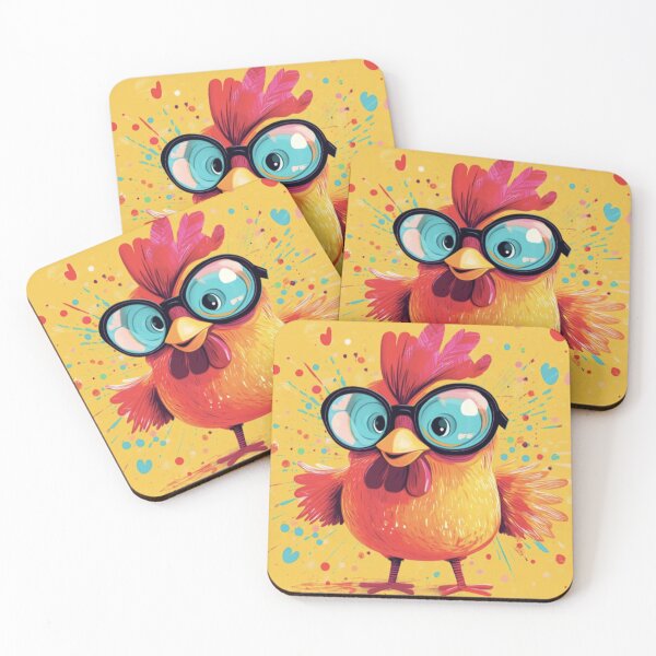 Item preview, Colorful Chicken With Glasses designed and sold by Rafał Stadnik.