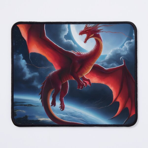 Item preview, Majestic Red Dragon and the Moon. designed and sold by MyHappyArtShop.