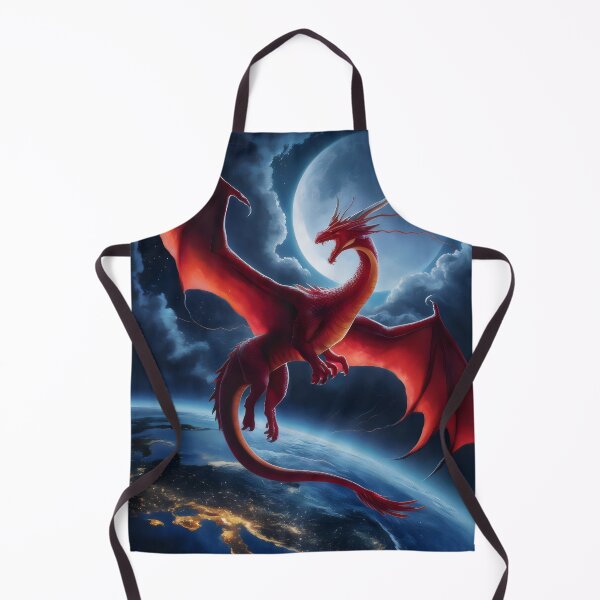 Item preview, Majestic Red Dragon and the Moon. designed and sold by MyHappyArtShop.