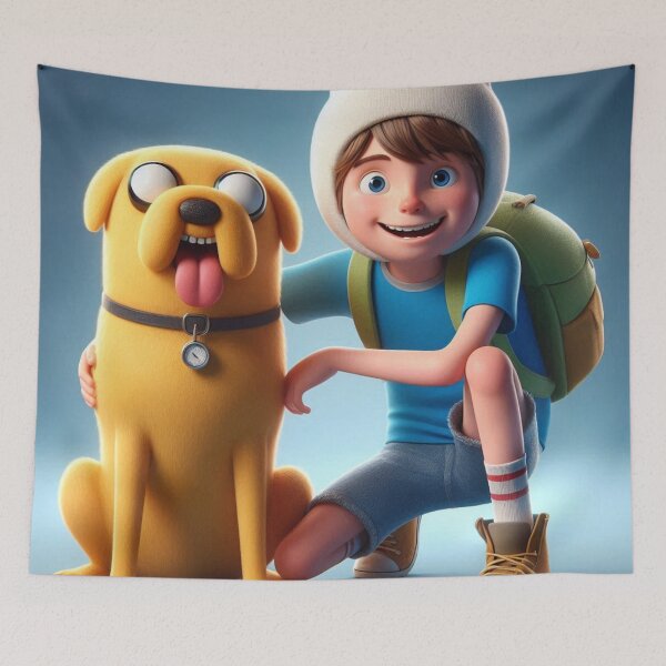 Item preview, Finn the Human and Jake the Dog Pixar Style - Adventure Time Illustration | adventure Time designed and sold by BazarGeek.