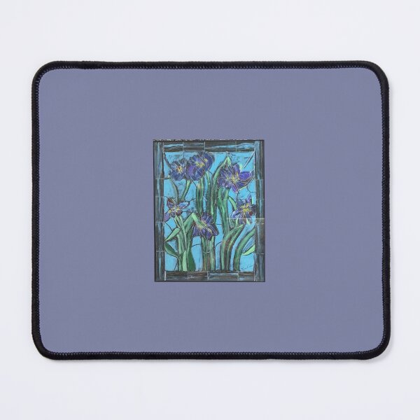 Item preview, Vintage Stained Glass Iris designed and sold by Jane Evans.