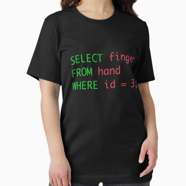 Artikel-Vorschau von SQL-Abfrage-Humor: Wähle Finger aus der Hand mit der ID = 3, designt und verkauft von kikooart27.