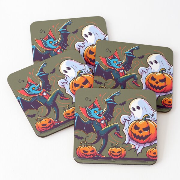 Item preview, Dancing Vampire Bat and Ghost - Halloween Fun designed and sold by beyazart.