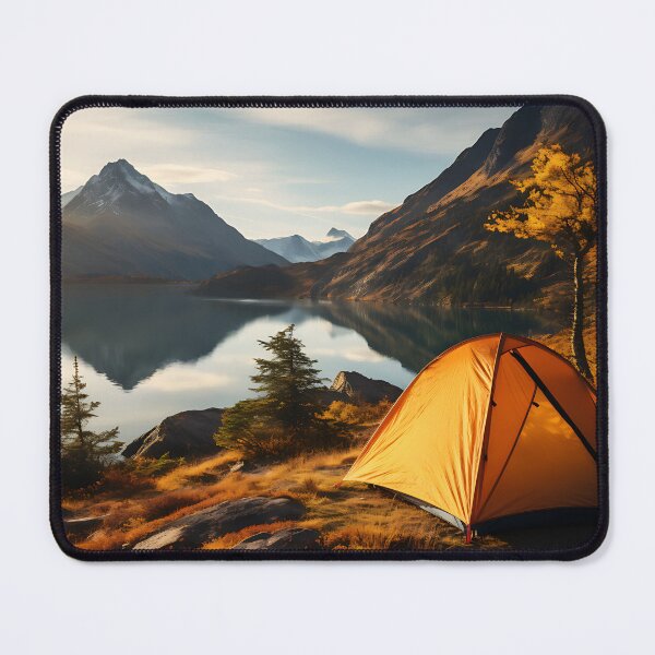 Item preview, Mountain Lake With A Tent - Adventure designed and sold by KootenayDesigns.