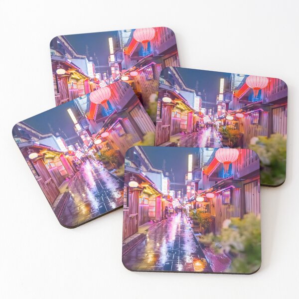 Item preview, Neon reflections Japan streetscape ambience designed and sold by analogsandpixel.