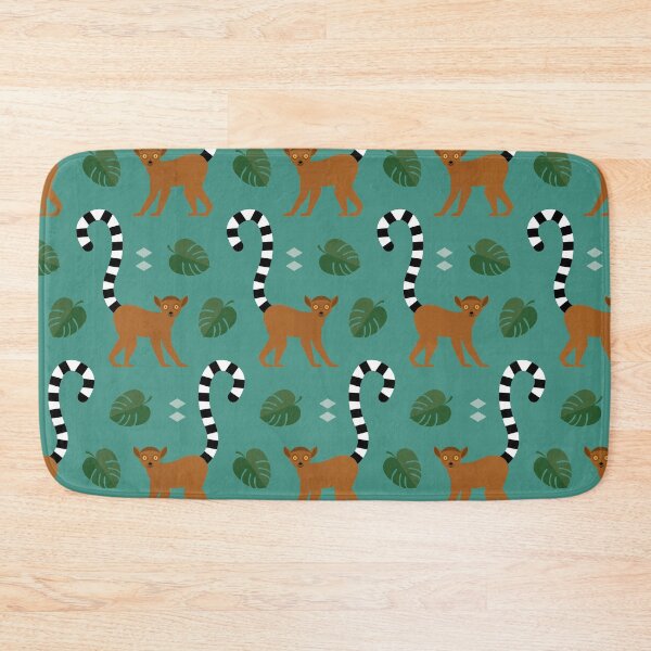 Item preview, Ringtailed lemurs on blue designed and sold by reneesillus.