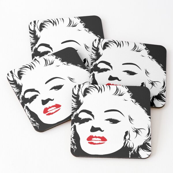 Item preview, Marilyn Monroe Red Lips In Black And White Cartoon PopArt Drawing designed and sold by Henrylizarraga.