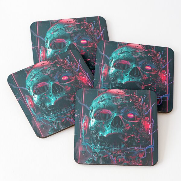 Item preview, Retro Futuristic Cyberpunk Skull Servo designed and sold by Nightarcade.