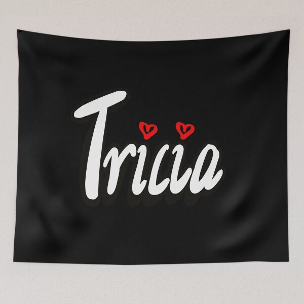 Item preview, Tricia popular girls name woman women’s first name in white cursive calligraphy personalised personalized customized name Gift for Tricia designed and sold by Artonmytee.