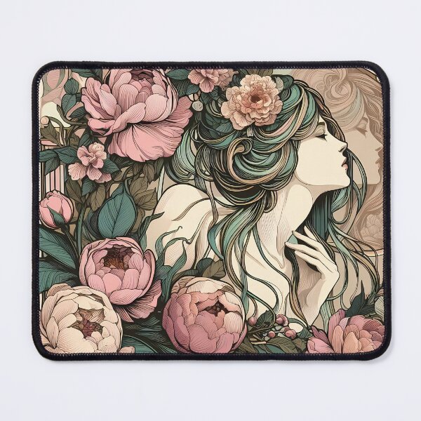 Item preview, Portret in flowers in Art Nouveau style designed and sold by by-ko-design.