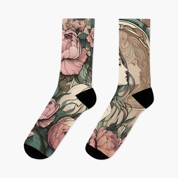Item preview, Portret in flowers in Art Nouveau style designed and sold by by-ko-design.