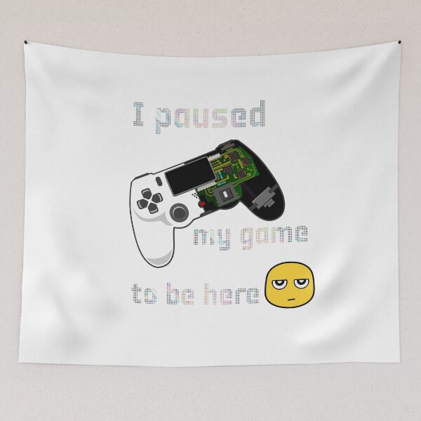 Item preview, video game console remote control design with sarcastic phrase: I paused my game to listen to you" designed and sold by StyleFused.