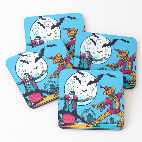 Item preview, Vampire and Scarecrow Yoga - Halloween Fun designed and sold by beyazart.