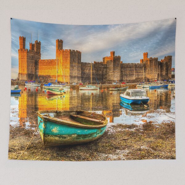Item preview, Caernarfon Castle Glowing At Sunset designed and sold by Paul Thompson Photography.