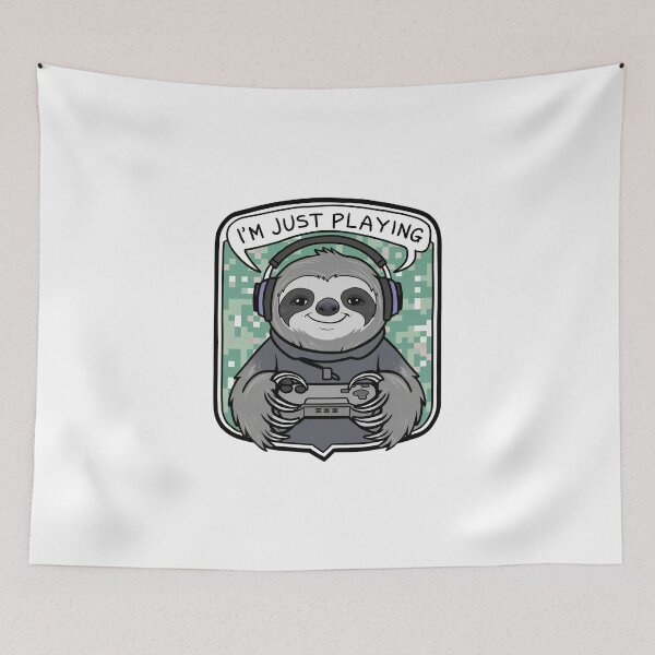 Item preview, Funny Gaming Sloth I'm Just Playing for Teenager designed and sold by Laugh-Lines.