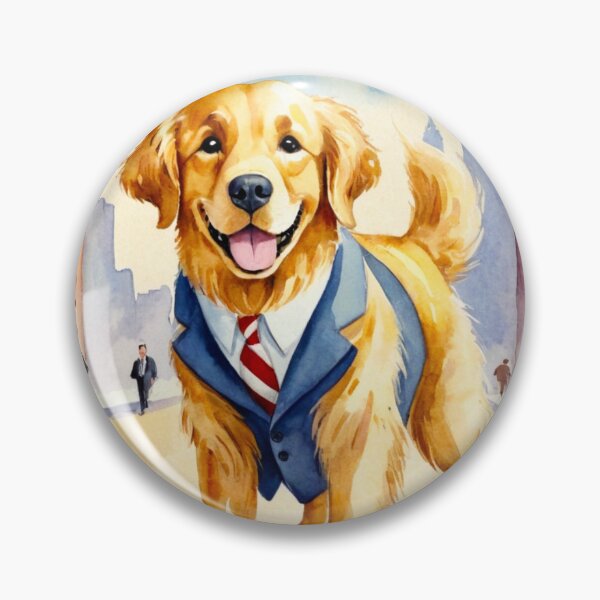 Item preview, Golden Retriever Working For His Kibble - Retro Watercolor designed and sold by MyDearLion.