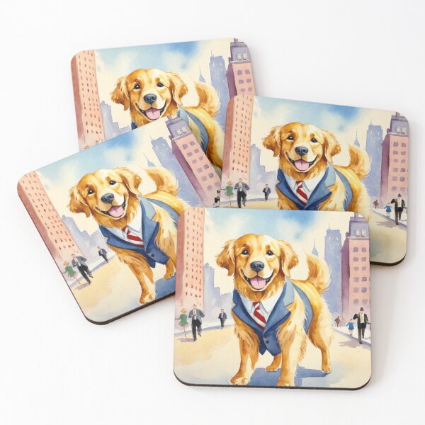 Item preview, Golden Retriever Working For His Kibble - Retro Watercolor designed and sold by MyDearLion.