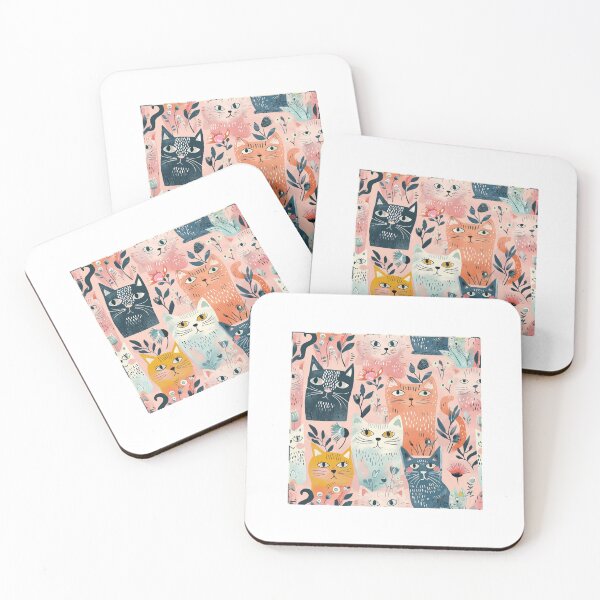 Item preview, Cats retro design in pastell colors designed and sold by Karma-Koutur.