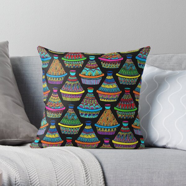 Pattern #82 - Moroccan tagines at the souk" Throw Pillow