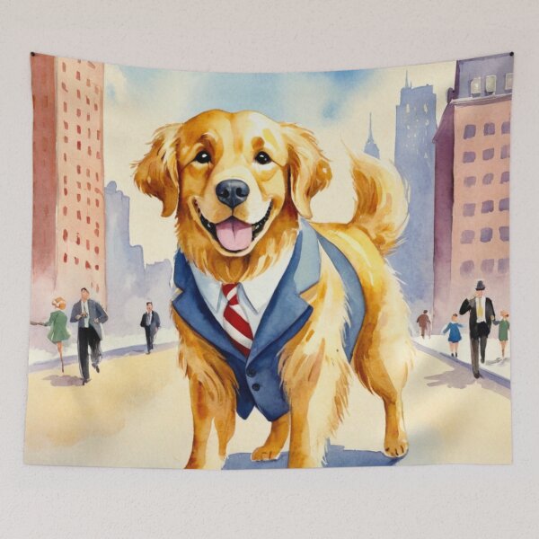 Item preview, Golden Retriever Working For His Kibble - Retro Watercolor designed and sold by MyDearLion.