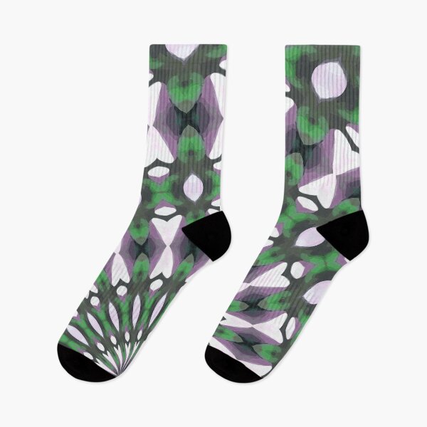 Item preview, Symmetrical Geometric Design 13 Green Purple White designed and sold by taiche.