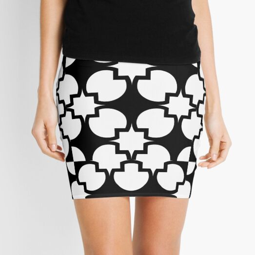 Black geometric shapes pattern Mini Skirt
