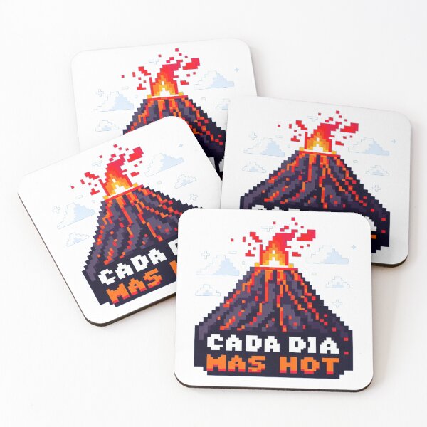 Item preview, Erupting Volcano Pixel Art - 'Hotter Every Day' designed and sold by BazarGeek.