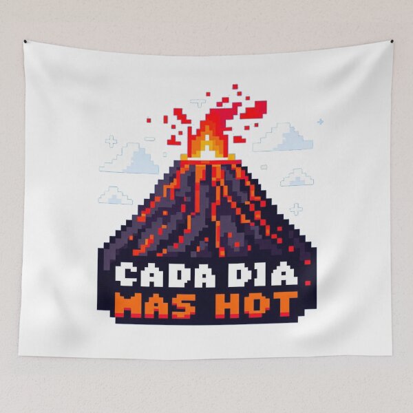 Item preview, Erupting Volcano Pixel Art - 'Hotter Every Day' designed and sold by BazarGeek.
