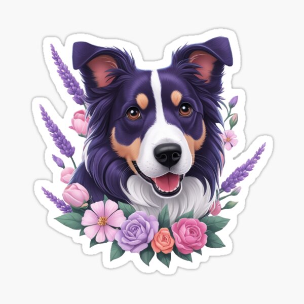 Item preview, Border Collie Covered With Flowers designed and sold by BarkAndStyle.