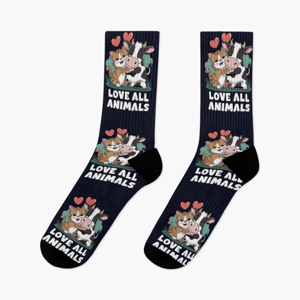 Item preview, Cute Cat and Cow Hugging, Love All Animals, Vegan Kindness designed and sold by GreenSlate.