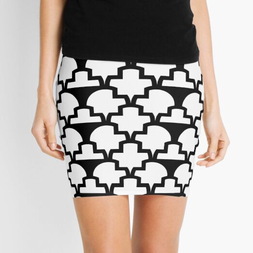 Black geometric shapes pattern Mini Skirt