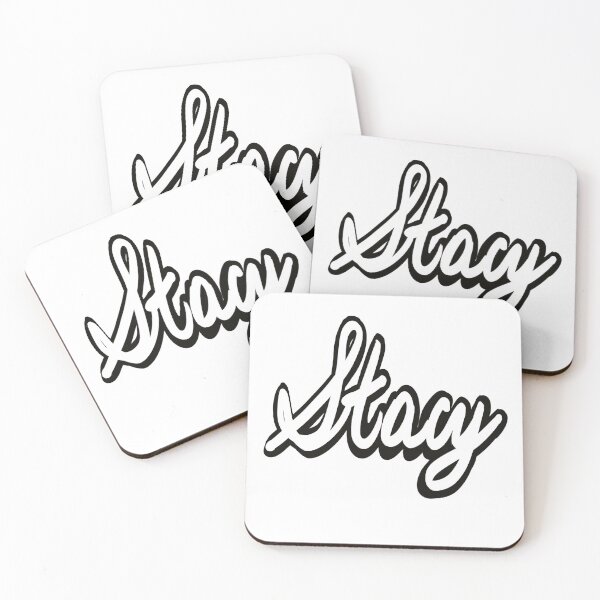 Item preview, Stacy popular girls name woman women’s first name in white cursive calligraphy personalised personalized customized name Gift for Stacy designed and sold by Artonmytee.
