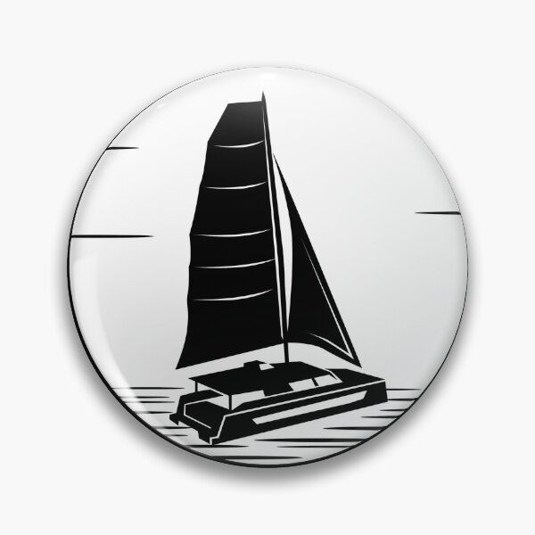 Item preview, She's a Cool Catamaran Nautical Aesthetic Logo designed and sold by WallabyWorks.
