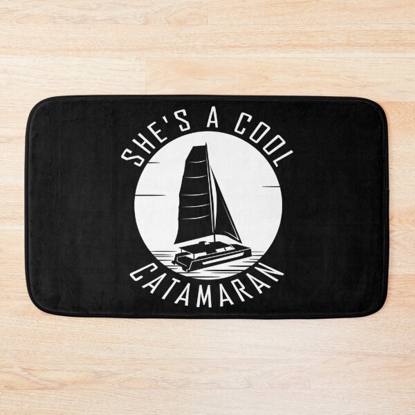 Item preview, She's a Cool Catamaran Nautical Aesthetic Logo designed and sold by WallabyWorks.