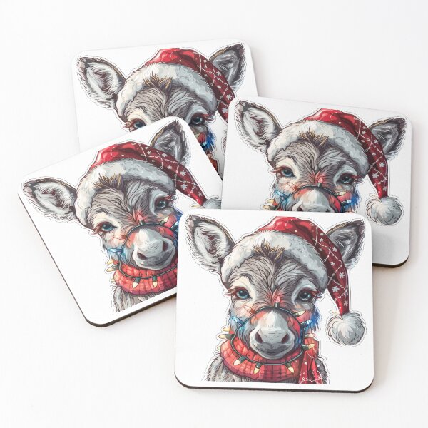 Item preview, Hyper Realistic Donkey with Christmas Lights, Santa Hat, and Scarf designed and sold by tjnextgen99.