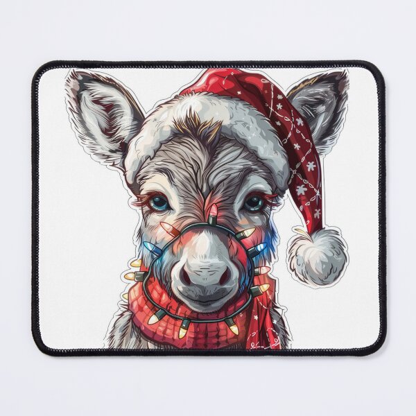 Item preview, Hyper Realistic Donkey with Christmas Lights, Santa Hat, and Scarf designed and sold by tjnextgen99.