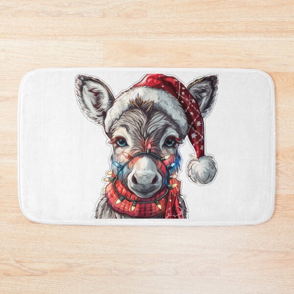 Item preview, Hyper Realistic Donkey with Christmas Lights, Santa Hat, and Scarf designed and sold by tjnextgen99.