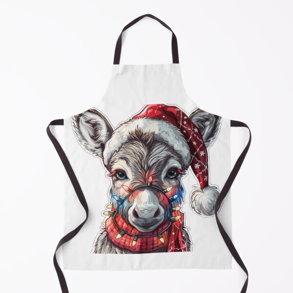 Item preview, Hyper Realistic Donkey with Christmas Lights, Santa Hat, and Scarf designed and sold by tjnextgen99.