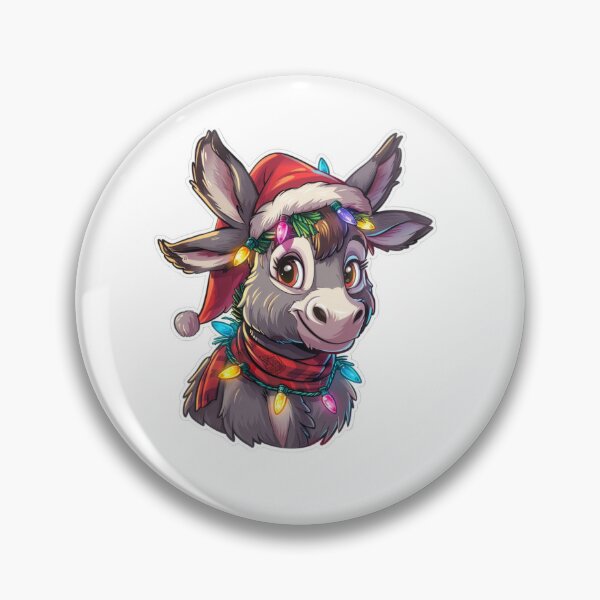 Item preview, Festive Donkey Sticker with Christmas Lights, Santa Hat, and Scarf designed and sold by tjnextgen99.