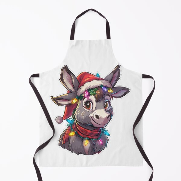 Item preview, Festive Donkey Sticker with Christmas Lights, Santa Hat, and Scarf designed and sold by tjnextgen99.