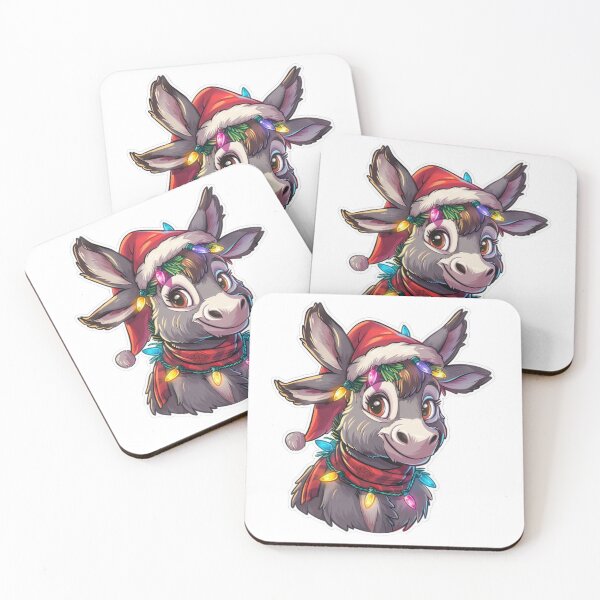 Item preview, Festive Donkey Sticker with Christmas Lights, Santa Hat, and Scarf designed and sold by tjnextgen99.