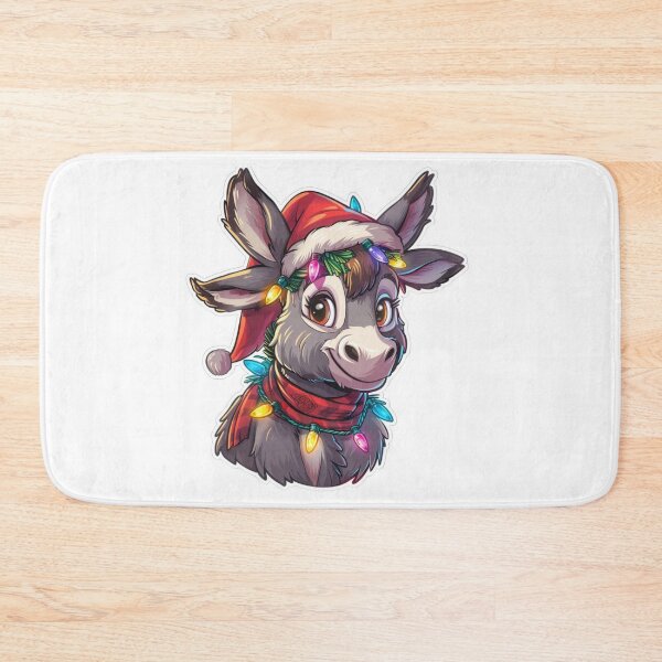 Item preview, Festive Donkey Sticker with Christmas Lights, Santa Hat, and Scarf designed and sold by tjnextgen99.